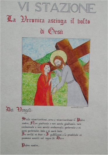 Pergamena Sacra: pergamena via crucis VI