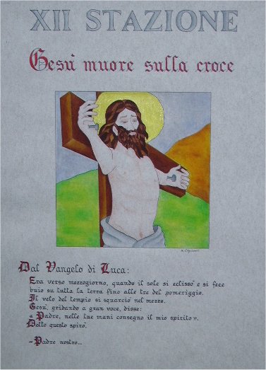 Pergamena Sacra: pergamena via crucis XII