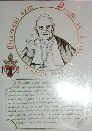 Pergamena:Stemma papale di Giovanni XXIII - Enciclica Pace in Terris, 11 Aprile 1963