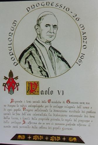 Stemma Papale di Paolo XI : eciclica Popularum Progressio -26 Marzo 1967